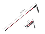 Loveliving Portable 5-Section Hiking Sticks -Red/110CM Ultra Light Telescopic Hiking Pole 7075 Aluminum Red