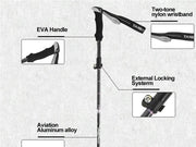 Loveliving Portable 5-Section Hiking Sticks-Black/130CM Ultra Light Telescopic Hiking Stick 130cm Five Section