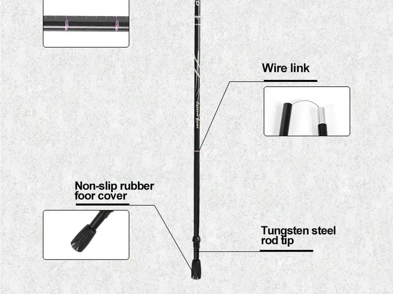 Loveliving Portable 5-Section Hiking Sticks-Black/130CM Ultra Light Telescopic Hiking Stick 130cm Five Section