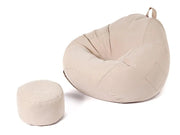 Loveliving Bean Bag Bean Bag Chair with Footstool- Khaki Bean Bag Chair with Footstool- Khaki