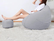 Loveliving Bean Bag Chair with Footstool- Light grey Bean Bag Chair with Footstool- Light grey