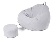 Loveliving Bean Bag Chair with Footstool- Light grey Bean Bag Chair with Footstool- Light grey