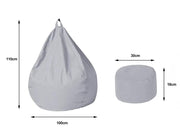 Loveliving Bean Bag Chair with Footstool- Light grey Bean Bag Chair with Footstool- Light grey