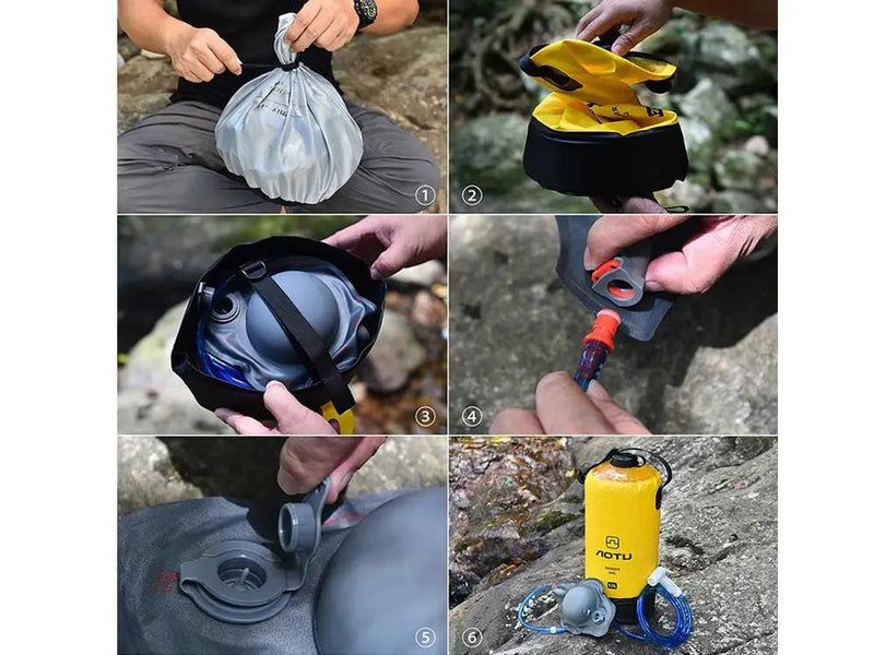 Loveliving Outdoor & Camping Shower bag With Foot Pump - Yellow 12L Outdoor Shower Bag With Foot Pump Portable Yellow