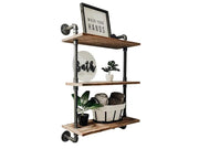 Loveliving 3 Tiers Industrial Pipe Shelf Rustic Wall Shelf 3 Tiers Industrial Pipe Shelf Rustic Wall Shelf