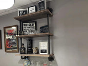 Loveliving 3 Tiers Industrial Pipe Shelf Rustic Wall Shelf 3 Tiers Industrial Pipe Shelf Rustic Wall Shelf