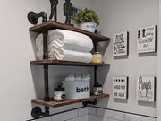 Loveliving 3 Tiers Industrial Pipe Shelf Rustic Wall Shelf 3 Tiers Industrial Pipe Shelf Rustic Wall Shelf