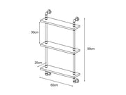 Loveliving 3 Tiers Industrial Pipe Shelf Rustic Wall Shelf 3 Tiers Industrial Pipe Shelf Rustic Wall Shelf