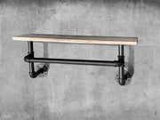 Loveliving Furniture Industrial Pipe Shelf with Towel Bar Industrial Pipe Shelf with Towel Bar