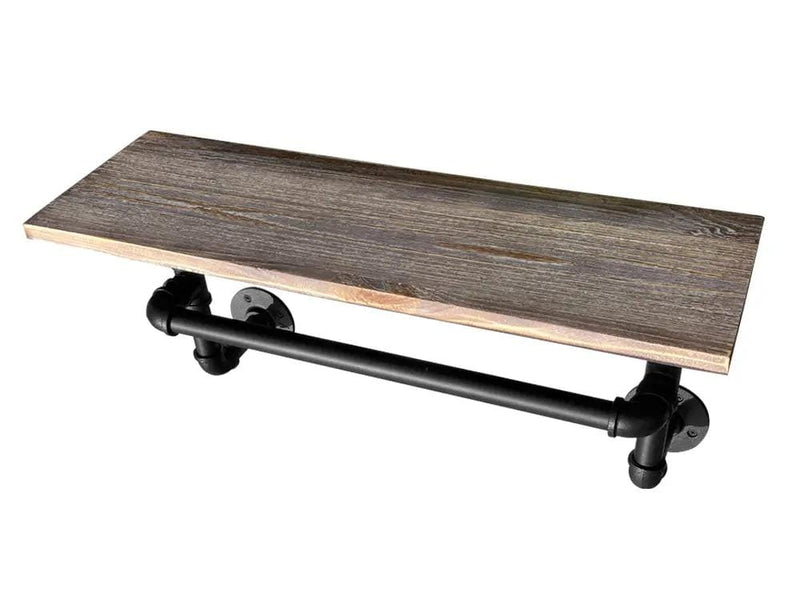 Loveliving Furniture Industrial Pipe Shelf with Towel Bar Industrial Pipe Shelf with Towel Bar