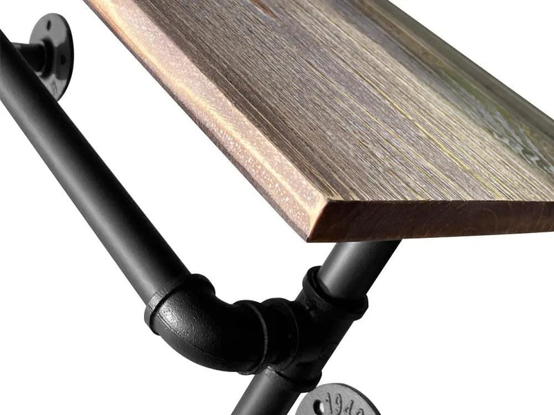 Loveliving Furniture Industrial Pipe Shelf with Towel Bar Industrial Pipe Shelf with Towel Bar
