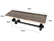 Loveliving Furniture Industrial Pipe Shelf with Towel Bar Industrial Pipe Shelf with Towel Bar