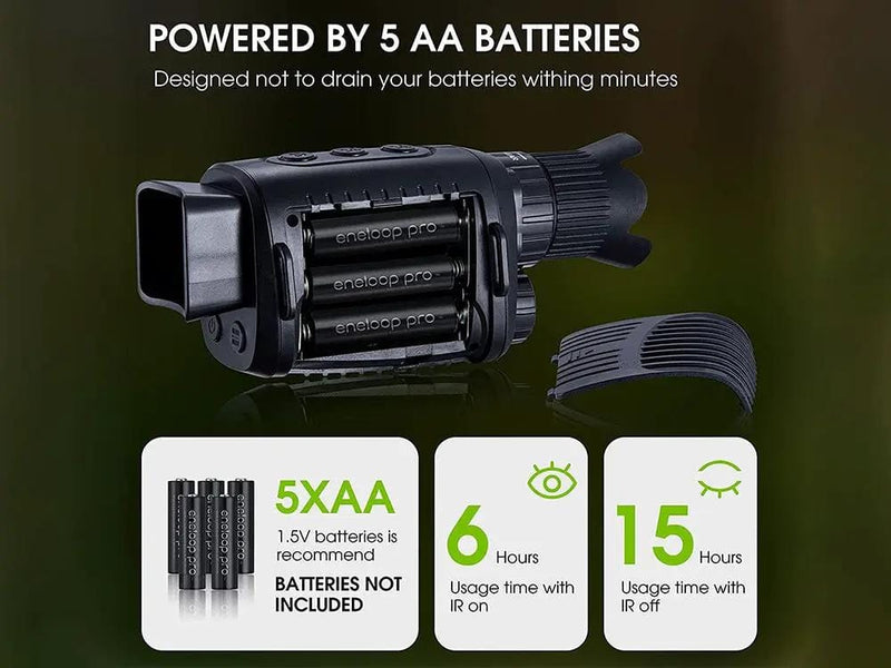 Loveliving Digital Night Vision Monocular for 100% Darkness Digital Night Vision Monocular 850nm IR Illuminator