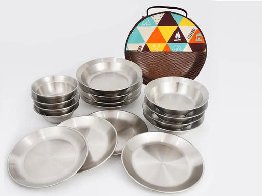 Loveliving 16Pcs Camping Tableware set Loveliving 16 Piece Camping Tableware Stainless Steel