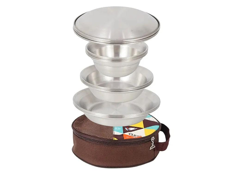 Loveliving 16Pcs Camping Tableware set Loveliving 16 Piece Camping Tableware Stainless Steel