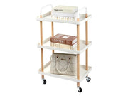 3 Tiers Utility Rolling Cart Multi-Function Storage Rack -White – view 1