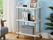 3 Tiers Utility Rolling Cart Multi-Function Storage Rack -White – view 8