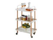 3 Tiers Utility Rolling Cart Multi-Function Storage Rack -White – view 2