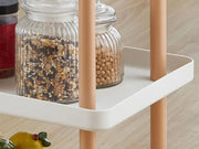 3 Tiers Utility Rolling Cart Multi-Function Storage Rack -White – view 4