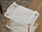 3 Tiers Utility Rolling Cart Multi-Function Storage Rack -White – view 5