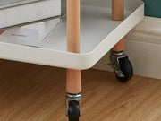 3 Tiers Utility Rolling Cart Multi-Function Storage Rack -White – view 6
