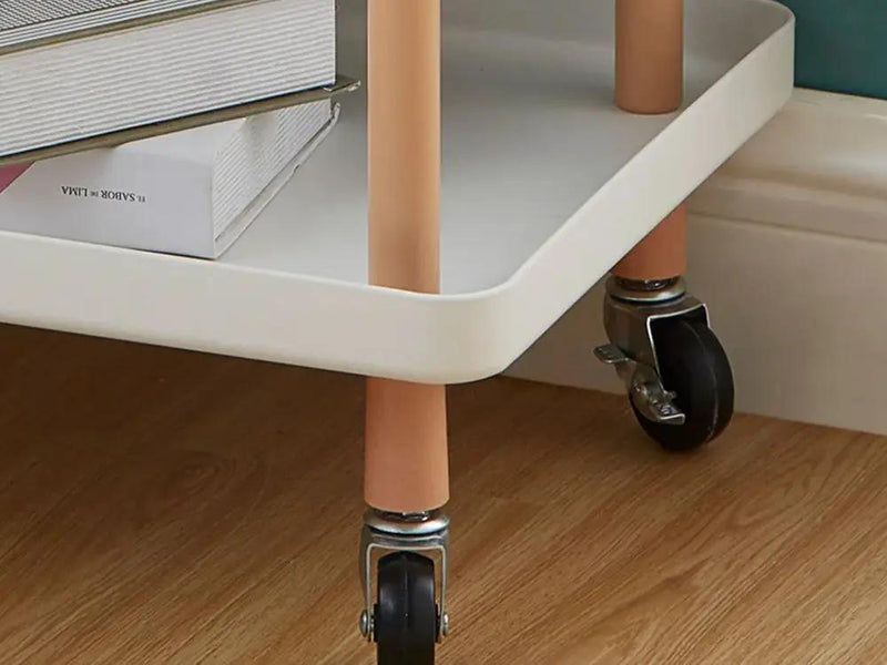 3 Tiers Utility Rolling Cart Multi-Function Storage Rack -White – view 6
