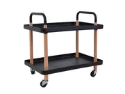 2 Tiers Utility Rolling Cart Multi-Function Storage Rack -Black – view 1