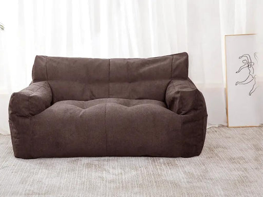Loveliving Two-Seater Bean Bag Chair-Dark Brown Two-Seater Bean Bag Chair-Dark Brown