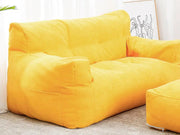Loveliving Two-Seater Bean Bag Chair-Yellow Two-Seater Bean Bag Chair-Yellow