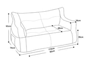 Loveliving Bean Bag Two-Seater Bean Bag Chair-Light Grey Two-Seater Bean Bag Chair-Light Grey