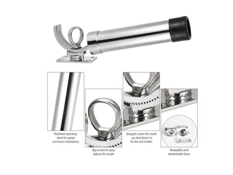 Loveliving Marine Stainless Steel Fishing Rod Holder Stainless Steel Fishing Rod Holder With 360 Degree Lock