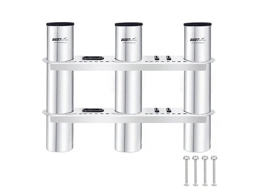 Loveliving Marine Stainless Steel Triple Fishing Rod Holder 316 Stainless Steel Triple Fishing Rod Holder