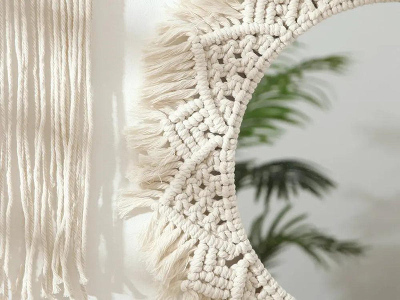 Loveliving Furniture 50 cm Handmade Macrame Mirror 50 cm Handmade Macrame Mirror