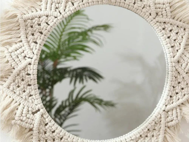 Loveliving Furniture 50 cm Handmade Macrame Mirror 50 cm Handmade Macrame Mirror