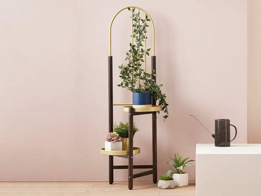 2 Tier Clamping Plants Stand/Display Rack-Dark Walnut – view 2
