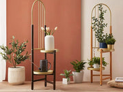 2 Tier Clamping Plants Stand/Display Rack-Dark Walnut – view 3