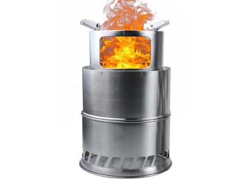 Portable Stainless Steel Camping Wood Stove-Large – view 1