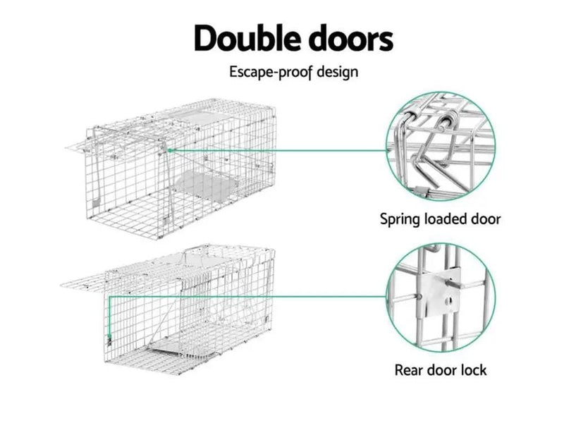 Loveliving Pet & Animal Humane Live Animal Trap Cage 94*34*37cm Humane Live Animal Trap Cage 94x34x37cm Galvanized