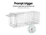 Loveliving Pet & Animal Humane Live Animal Trap Cage 94*34*37cm Humane Live Animal Trap Cage 94x34x37cm Galvanized