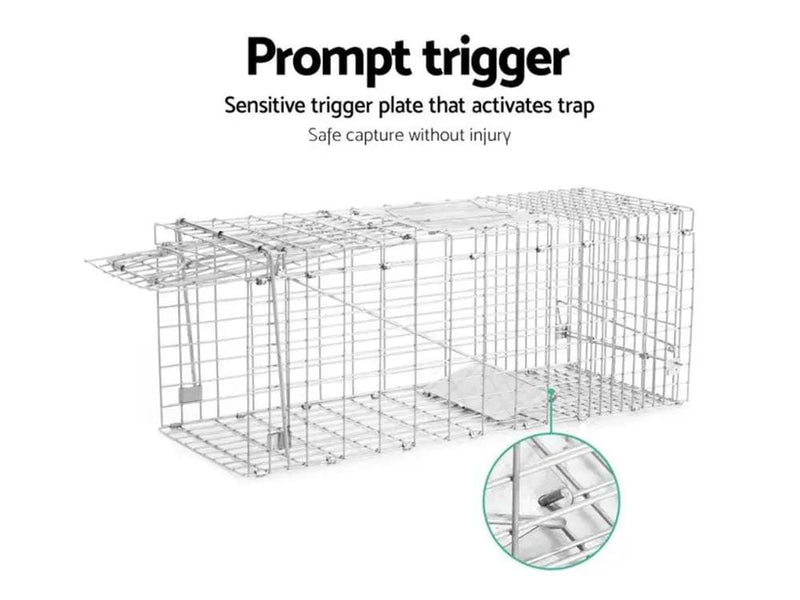 Loveliving Pet & Animal Humane Live Animal Trap Cage 94*34*37cm Humane Live Animal Trap Cage 94x34x37cm Galvanized