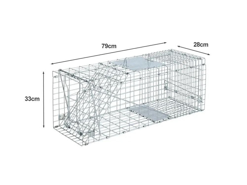 Loveliving Pet & Animal Humane Live Animal Trap Cage 79*28*33cm Humane Live Animal Trap Cage 79x28x33cm Galvanized