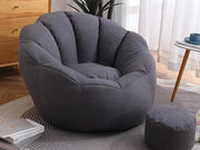 Loveliving Bean Bag Bean Bag Armchair Cover with Footstool-Dark Grey Bean Bag Armchair Cover with Footstool-Dark Grey