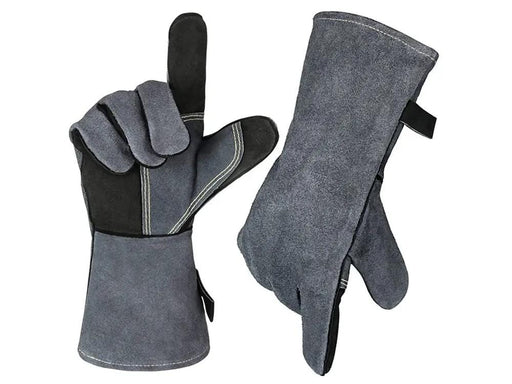 Loveliving 500°C - Cowhide Leather Heat Resistant BBQ Grill Gloves Cowhide Leather BBQ Grill Gloves Heat Resistant 500C