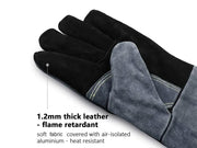 Loveliving 500°C - Cowhide Leather Heat Resistant BBQ Grill Gloves Cowhide Leather BBQ Grill Gloves Heat Resistant 500C
