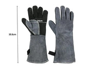 Loveliving 500°C - Cowhide Leather Heat Resistant BBQ Grill Gloves Cowhide Leather BBQ Grill Gloves Heat Resistant 500C