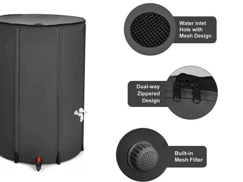 Loveliving Rain Water Tank Barrel - 380L Collapsible Rain Barrel 380L for Rainwater Harvesting