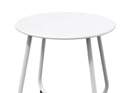 Loveliving Furniture Round Metal Side Table-White Round Metal Side Table-White