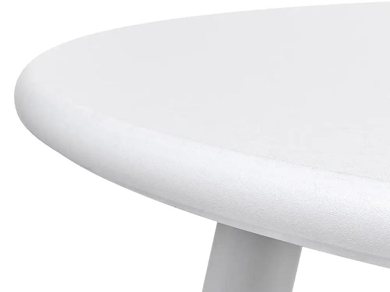 Loveliving Furniture Round Metal Side Table-White Round Metal Side Table-White