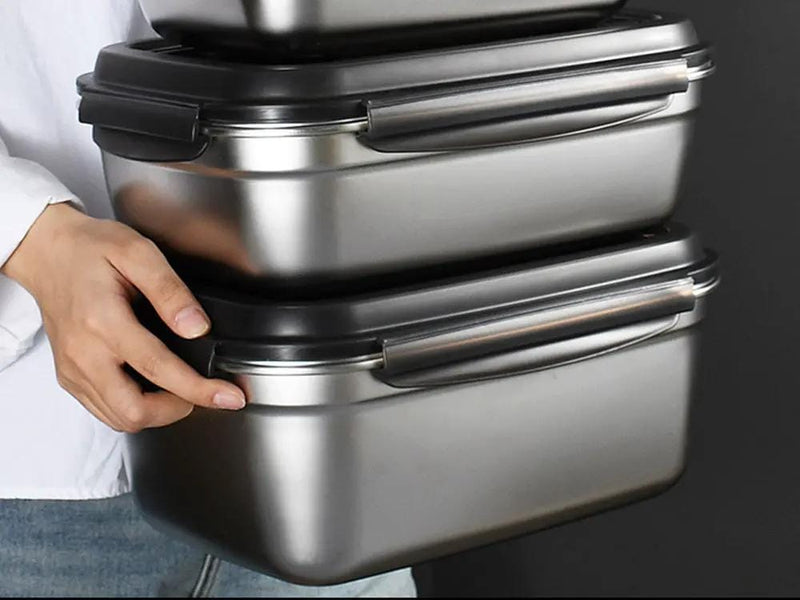Loveliving 9500ml 304 Stainless Steel Food Storage Container 9500ml Stainless Steel Food Storage Container Lock Lids