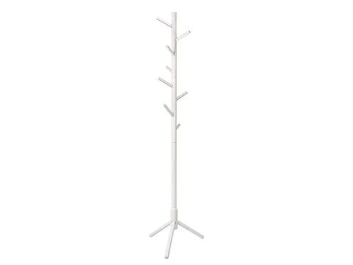 Loveliving Furniture Solid Wood Coat Rack with 8 Hooks - White Solid Wood Coat Rack with 8 Hooks - White